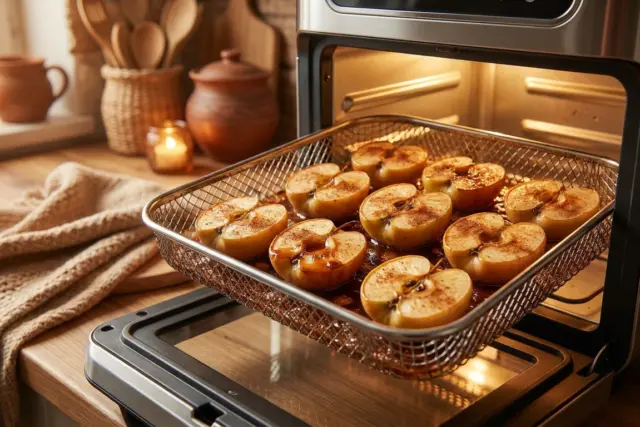 manzanas asadas en freidora de aire