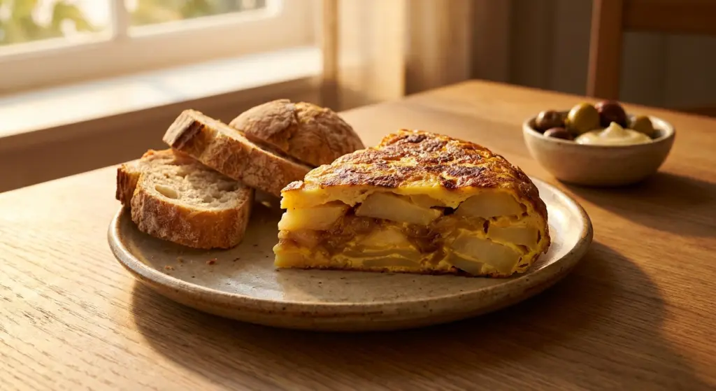 tortilla de patatas con cebolla